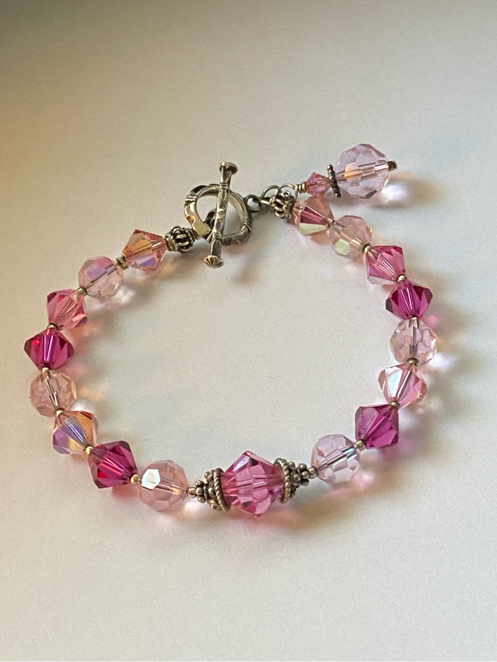 Sterling Silver 925 Crystal Beaded Bracelet